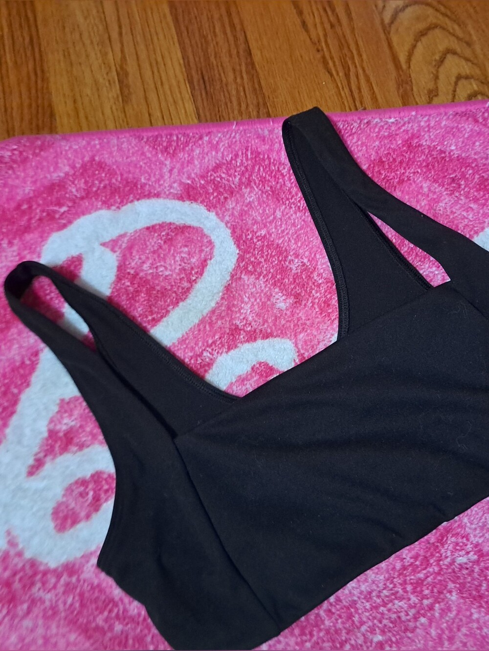 PINK Victoria's Secret Black Ultimate Squareneck Sports Bra